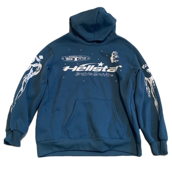 Hellstar Other - Hellstar Studios "Path to Paradise" Teal Blue Hoodie Sweatshirt M